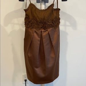 Brown 100% silk dress
